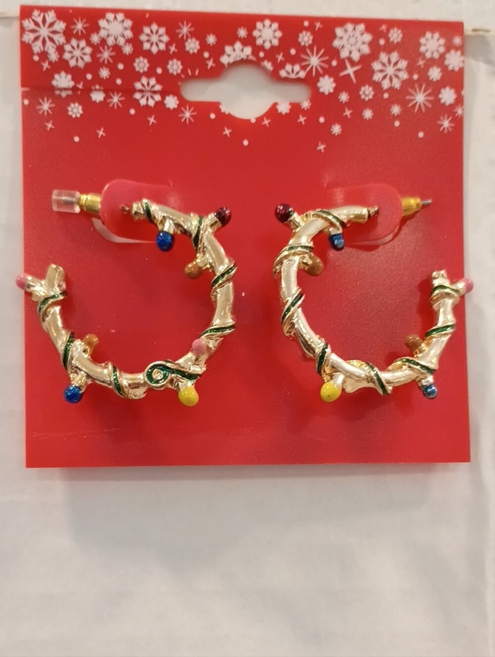 Kohl's Gold Hoop Earrings with Multicolor Bead Accents